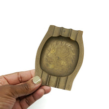 Vintage Brass Floral Etched Ashtray 2