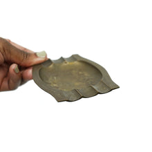 Vintage Brass Floral Etched Ashtray 2