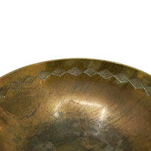 Vintage Sarna Brass India Etched Brass Bowl