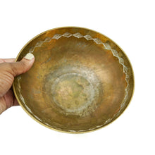 Vintage Sarna Brass India Etched Brass Bowl