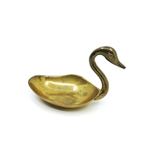 Vintage MCM Brass Swan Trinket Dish