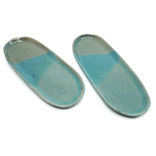 Small Oblong Hand-Formed Dishes - Double Dipped Modern Ceramic Dish