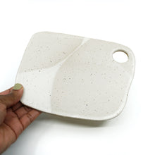 Catahoula - Medium Organic Ceramic Charcuterie Board - Cream/Cream Glaze