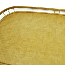 Vintage Woven Rattan and Bamboo Serving Tray