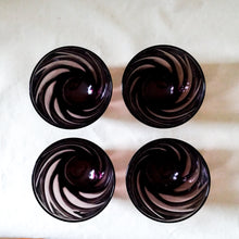 Set of 4 - Vintage Amethyst Swirl Tumbler Glasses