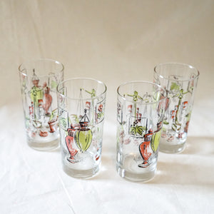 Set of 4 - Vintage Apothecary Cups