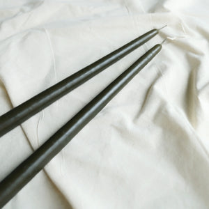 Taper Candles - Pair OLIVE