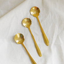 Engraved Gold Stainless Steel Flower Spoon