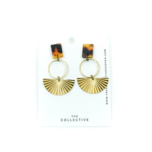Fran Raw Brass and Resin Fan Dangle Earrings
