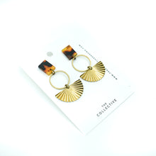 Fran Raw Brass and Resin Fan Dangle Earrings