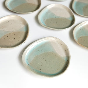 Gravier - Sea Green and Off-White Glaze - Small Modern Ceramic Dish - No. 9