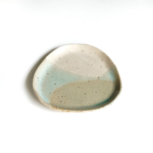 Gravier - Sea Green and Off-White Glaze - Small Modern Ceramic Dish - No. 9