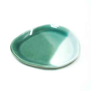 Gravier - Porcelain Modern Dish - Green/Aqua Glass/White - No.2