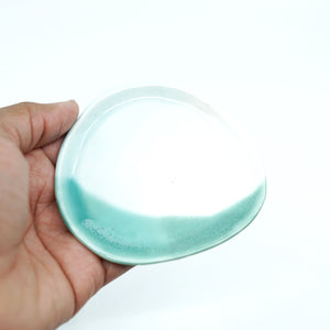 Gravier - Porcelain Modern Ceramic Dish - Green/Aqua Glass/White