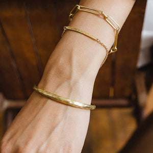 Hammered Cuff Bangle | Brass