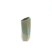 Medium Hexagon Tube Vase 048 -  Sandy Green and Cream