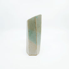 Medium Hexagon Tube Vase 048 -  Sandy Green and Cream