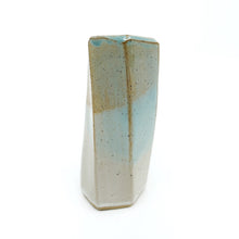 Medium Hexagon Tube Vase 059 - Amber, Blue and White Glaze