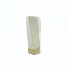 Medium Hexagon Tube Vase 064 -  Cream Glaze and Natural