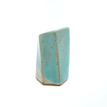 Short Hexagon Tube Vase 073 - Sea Foam Green White Glaze
