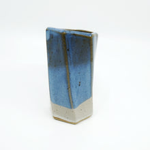 Short Hexagon Tube Vase 076 - Blue and White