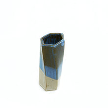 Medium Hexagon Tube Vase 077 - Blue and White Glaze