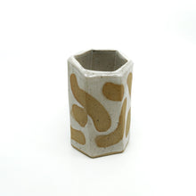 Short Hexagon Tube Vase 080 - Abstract Pattern