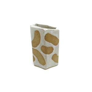 Short Hexagon Tube Vase 080 - Abstract Pattern