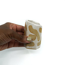 Short Hexagon Tube Vase 080 - Abstract Pattern