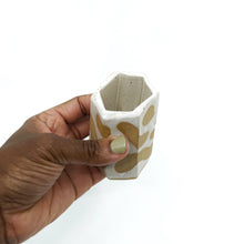 Short Hexagon Tube Vase 080 - Abstract Pattern