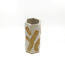 Medium Hexagon Tube Vase 081 - Abstract Pattern