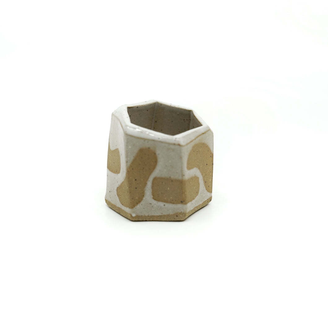 X-Short Hexagon Tube Vase 083 - Abstract Pattern