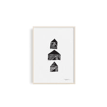 House Trio I Mini Block Print