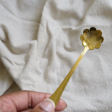 Engraved Gold Stainless Steel Flower Spoon