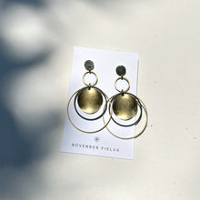 Camilla Raw Brass and Matte Black Dangle Earrings