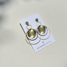 Camilla Raw Brass and Matte Black Dangle Earrings