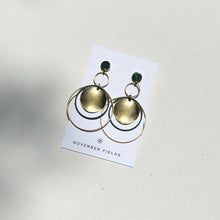 Camilla Raw Brass and Matte Black Dangle Earrings
