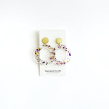 Olympia Purple and Gold Glitter Resin with Gold Plated Studs
