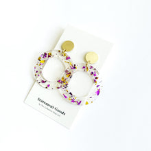 Olympia Purple and Gold Glitter Resin with Gold Plated Studs