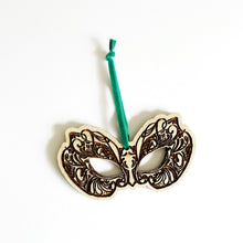 Mardi Gras Mask Wood Ornament