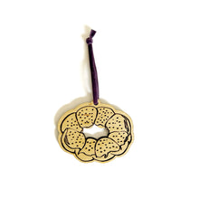 Mardi Gras King Cake Wood Ornament