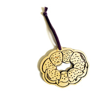 Mardi Gras King Cake Wood Ornament