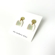 Ade - Medium Modern Arch Porcelain Earrings
