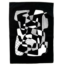 Opposite Shapes Pattern Kitchen Towel - Black Towel