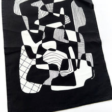 Opposite Shapes Pattern Kitchen Towel - Black Towel