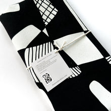 Opposite Shapes Pattern Kitchen Towel - Black Towel