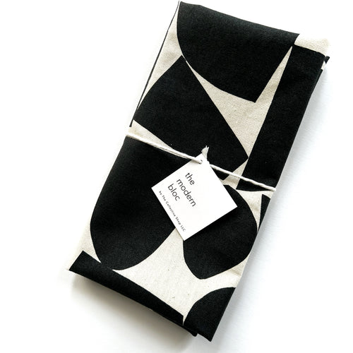 Black Constructed Shapes Pattern Kitchen Towel