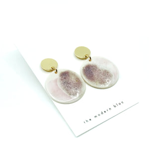 Imani - Modern Circle Porcelain Earrings