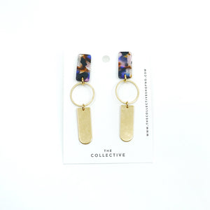 Julie Multi-Colored Resin and Gold Earrings