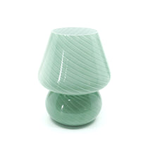 Light Green Striped Mini Mushroom Lamp